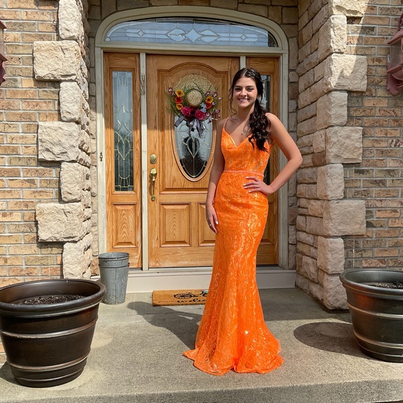 Orange ellie wilde prom dress - Picture 6 of 6